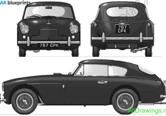 Aston Martin DB24 Mk II Coupe (1957) (Астон Мартин ДБ24 Мк 2 Купе (1957)) - чертежи (рисунки) автомобиля